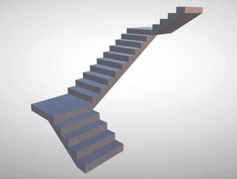 Трехмаршевая лестница с площадкой